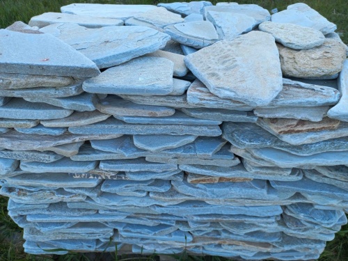 Плитняк златолит зелёный галтованный для цоколя купить в Симферополе