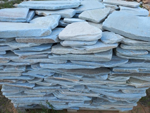 Плитняк златолит зелёный галтованный для цоколя купить в Симферополе