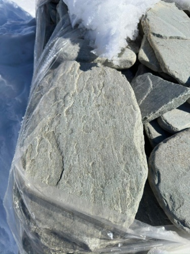 Плитняк златолит зелёный галтованный для цоколя купить в Симферополе